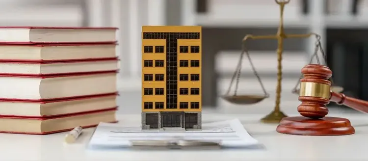 lawyer desk with gavel and paper